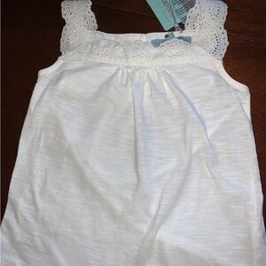 Cupcakes & Pastries White Lace Trim Kids Top